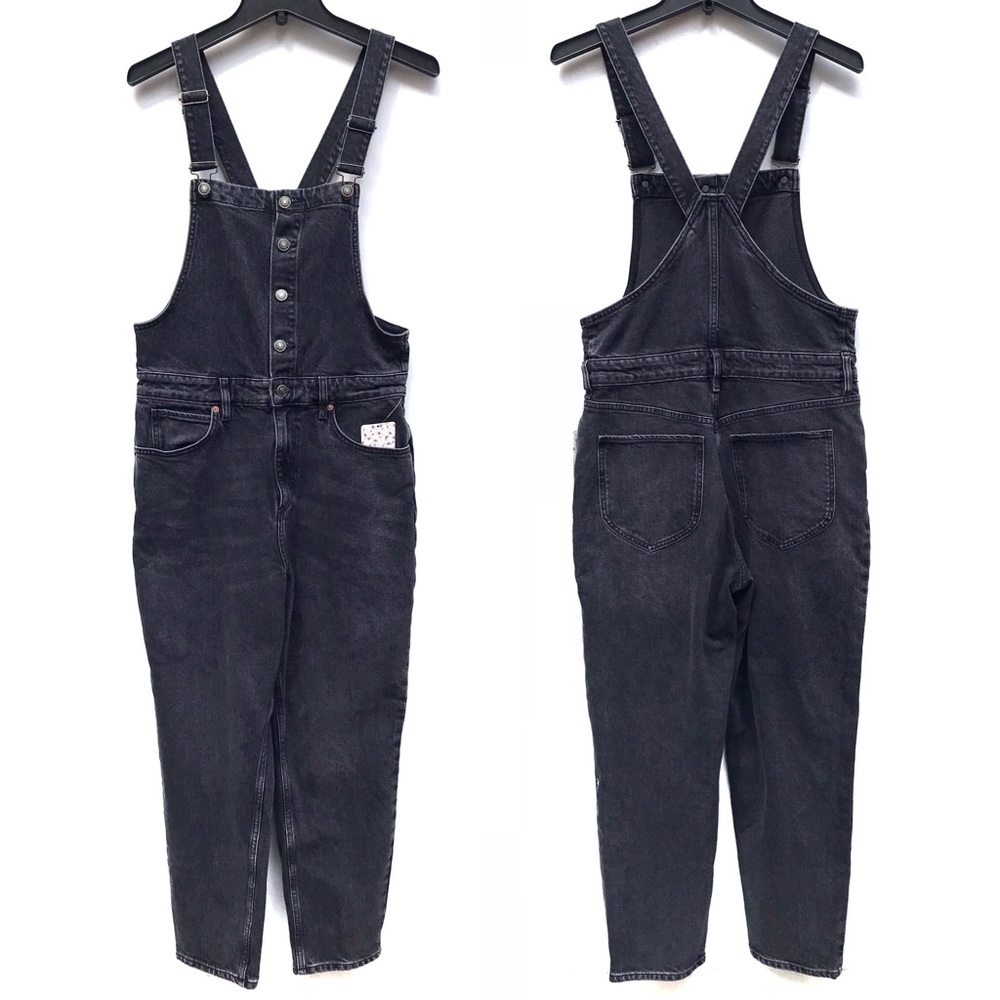 Free People Shelby Distressed Denim Overalls NEW - Picture 2 of 9